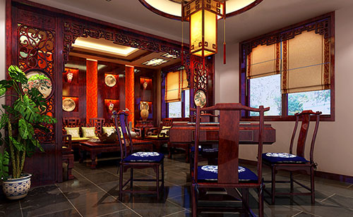 东川古典中式风格茶楼包间设计装修效果图